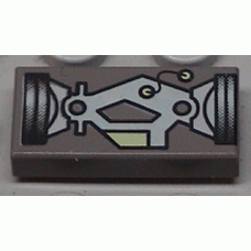 Part 3069bpx18 Tile 1 x 2 with LoM Gray Mechanical Pattern